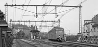 Stadtbahngarnitur am Abzweig Nu&szlig;dorfer Stra&szlig;e, Mai 1956, Foto: Wiener