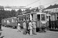Ein klassischer Dreiwagenzug der 1950er Jahre, Foto: Wiener Linien